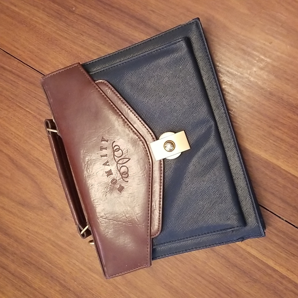 Romaity satchel...navy and brown VEGAN!